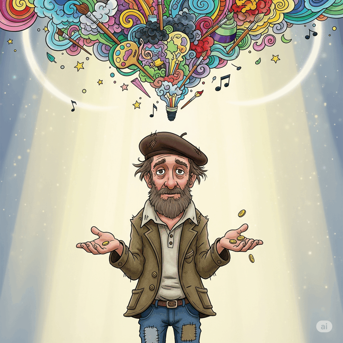 這首詩作講述詩人經過狂傲青年階段後，如今已收斂許多，體悟最終還是要面對現實的生活需求。